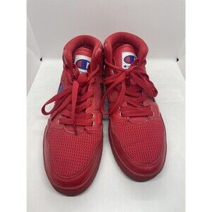 Champion Men's High-Top Sneakers – Red, Size 10.5, Retro Athletic Shoes